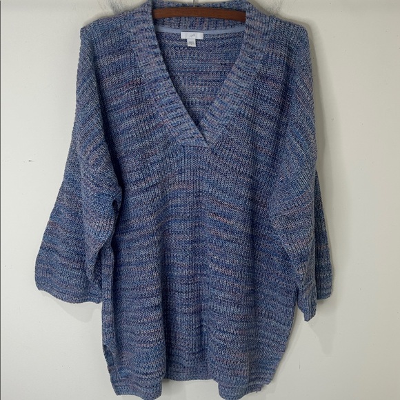 J. JILL Textured Knit V-Neck 3/4 Sleeve Sweater Size Large - Picture 3 of 15
